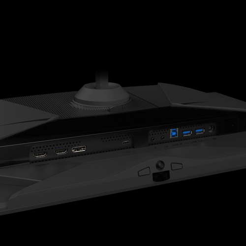 AORUS FO27Q3 monitor rear view with RGB gaming design