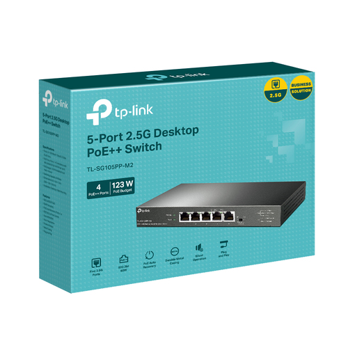 TP-Link, 5-Port 2.5G with 4-Port PoE++, Unmanaged Desktop Switch