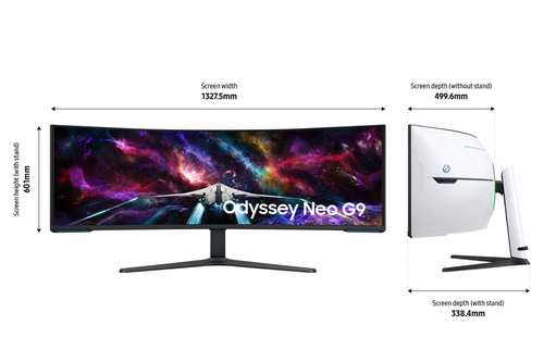 Samsung 57" G95NC Odyssey Neo G9 7680 x 2160 pixels Monitor Black, White