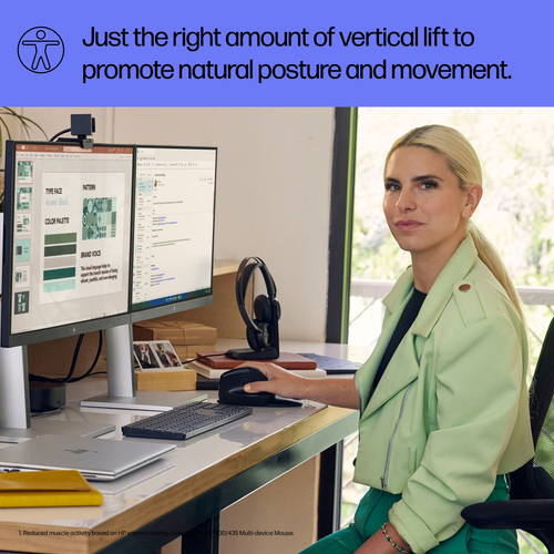 HP 925 Ergonomic Vertical Mouse, Right-hand, RF Wireless + Bluetooth