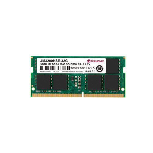 Transcend (JM3200HSE-32G), 32 GB, 2 x 8 GB, DDR4, 3200 MHz, SO-DIMM