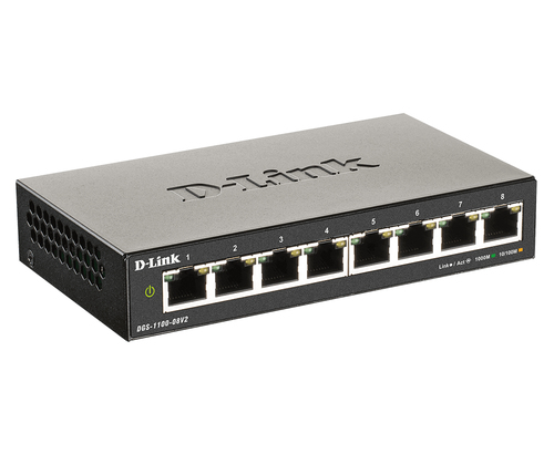 D-Link (DGS-1100-08V2/B), L2, Gigabit Ethernet, Smart Managed Switch