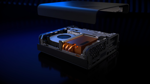 Rear ports of HP Z2 Mini G9 Intel i7 workstation setup