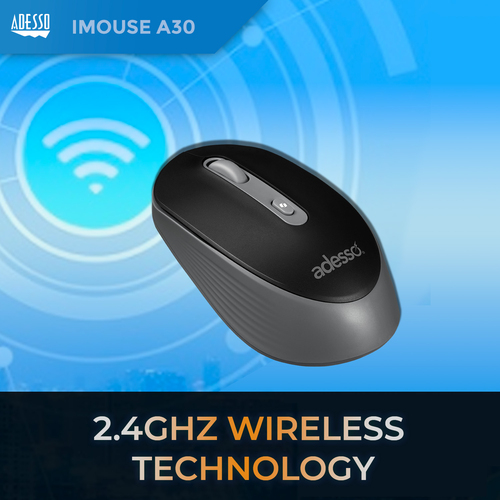 Adesso (IMOUSE A30B), Ambidextrous, Optical, RF Wireless, Mouse