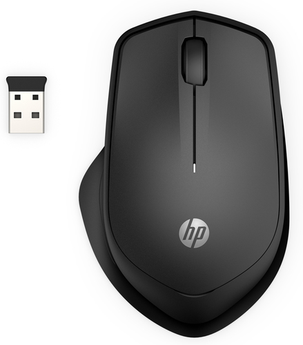 HP 280 Silent Wireless Mouse, Right-hand, Optical, RF Wireless, Black
