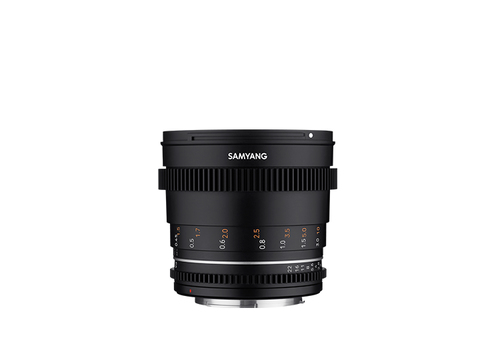 Samyang VDSLR 50mm T1.5 MK2 Canon EF lens top view