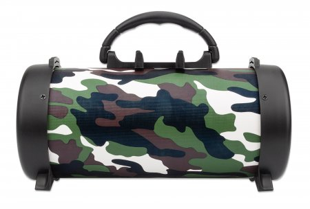 Manhattan Camouflage Bluetooth Speaker side profile showing carrying handle