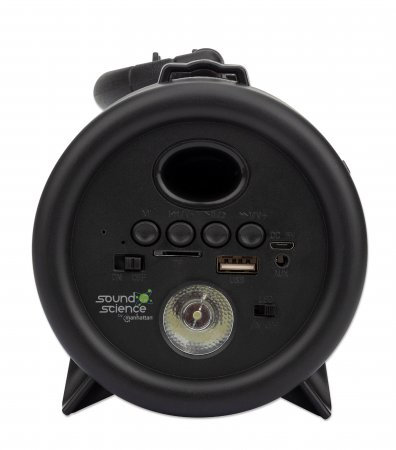 Manhattan Camouflage Bluetooth Speaker rear panel with AUX and USB port