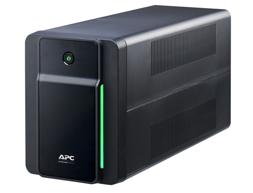 Side view of APC 1600VA UPS showing cable connections and ventilation