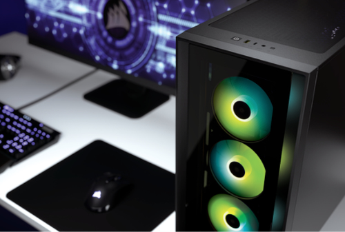 Corsair iCUE 4000X RGB, Plastic, Steel, Tempered glass Gaming Midi Tower PC Case