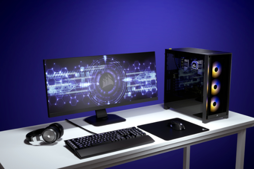 Corsair iCUE 4000X RGB, Plastic, Steel, Tempered glass Gaming Midi Tower PC Case