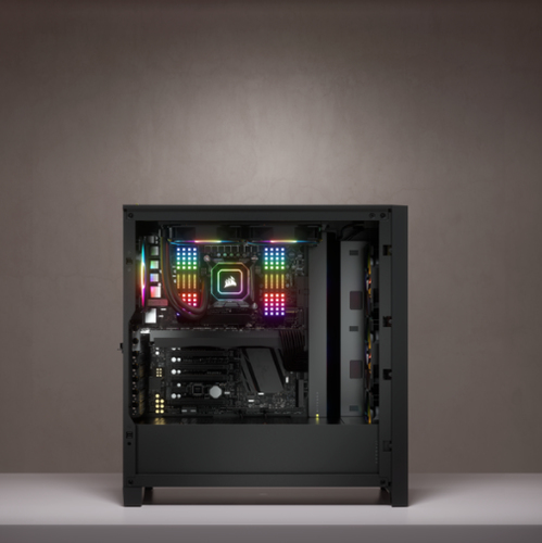 Corsair iCUE 4000X RGB, Plastic, Steel, Tempered glass Gaming Midi Tower PC Case
