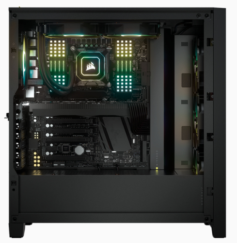 Corsair iCUE 4000X RGB, Plastic, Steel, Tempered glass Gaming Midi Tower PC Case