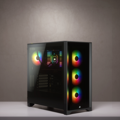 Corsair iCUE 4000X RGB, Plastic, Steel, Tempered glass Gaming Midi Tower PC Case