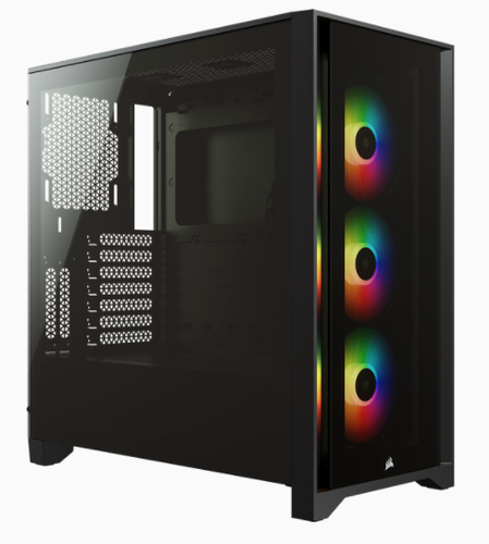 Corsair iCUE 4000X RGB, Plastic, Steel, Tempered glass Gaming Midi Tower PC Case