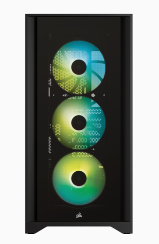 Corsair iCUE 4000X RGB, Plastic, Steel, Tempered glass Gaming Midi Tower PC Case