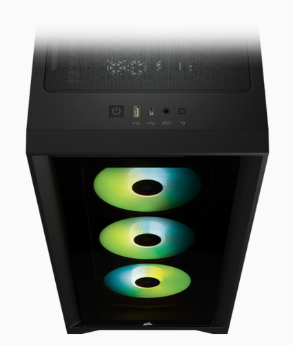 Corsair iCUE 4000X RGB, Plastic, Steel, Tempered glass Gaming Midi Tower PC Case