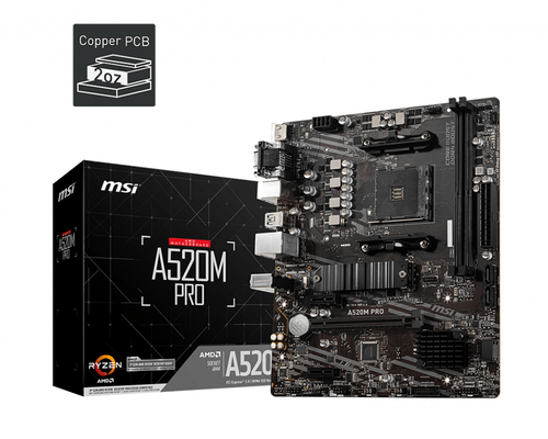 MSI A520M PRO Micro ATX AM4 Motherboard