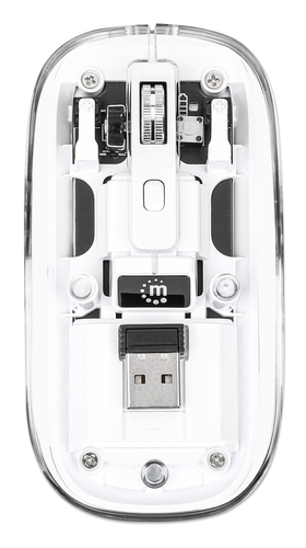 Manhattan (190275) Ambidextrous, Optical, RF Wireless 1600 DPI Transparent Mouse