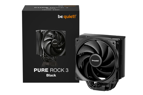 be quiet! Pure Rock 3 Black, Air cooler, 12 cm, 2000 RPM, 101.2 m³/h, Black