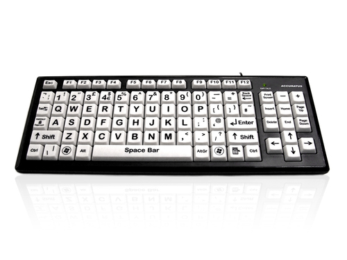 Accuratus Monster 2 Mini Keyboard USB Wired QWERTY Black White| KYB-MON2BLK-UCUH