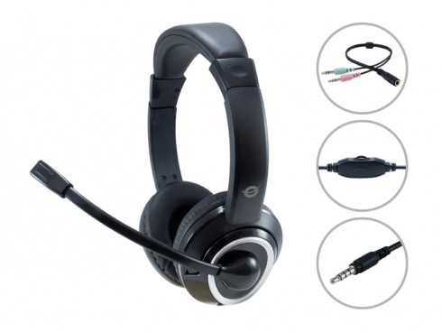 Conceptronic (POLONA02BA), Wired, Gaming, 20 - 20000 Hz, Headset/Headphones, Black