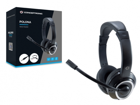 Conceptronic (POLONA02BA), Wired, Gaming, 20 - 20000 Hz, Headset/Headphones, Black