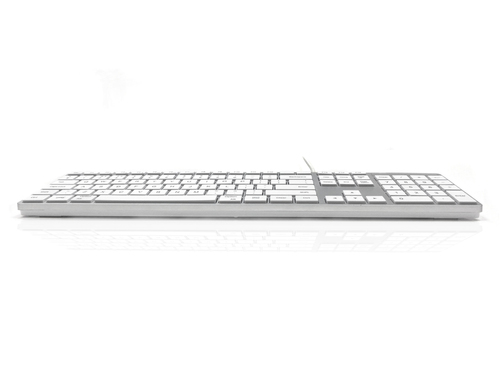 Accuratus 301 Mac wired membrane keyboard top view silver white