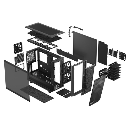 Fractal Design Meshify 2, ATX, EATX, micro ATX, Mini-ITX, Steel, Tower Case