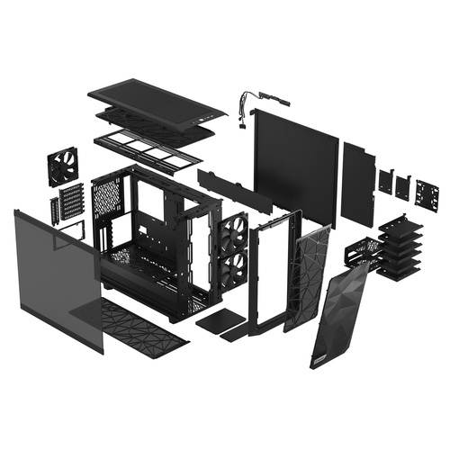 Fractal Design Meshify 2, Tower Gaming PC Case, ATX, EATX, mATX, Mini-ITX, Steel