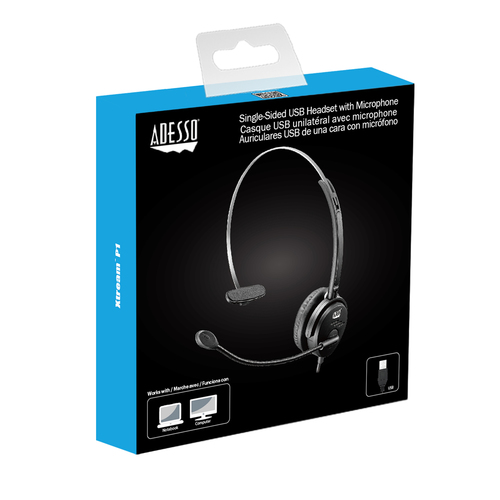 Adesso Xtream P1, Wired, 20 - 20000 Hz, Headset/Headphones, Black