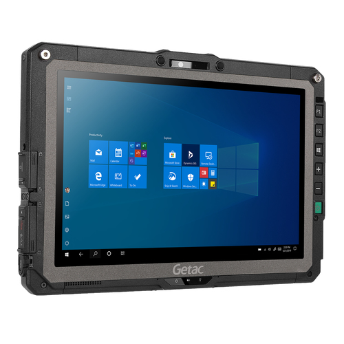 Getac UX10 G2 side view showing slim rugged design and reinforced edges