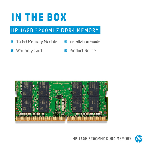 HP (286J1AA#AC3), 16 GB, 1 x 16 GB, DDR4, 3200 MHz, 260-pin SO-DIMM