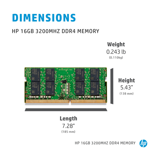 HP (286J1AA#AC3), 16 GB, 1 x 16 GB, DDR4, 3200 MHz, 260-pin SO-DIMM