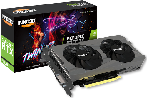 Inno3D GeForce RTX 3050 Twin X2 6GB GDDR6 PCIe 4.0 Dual Fan Graphics Card