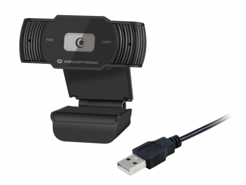 Conceptronic AMDIS 1080P Full HD Webcam, 1920x1080, 30fps, 65° Wide, AMDIS04B