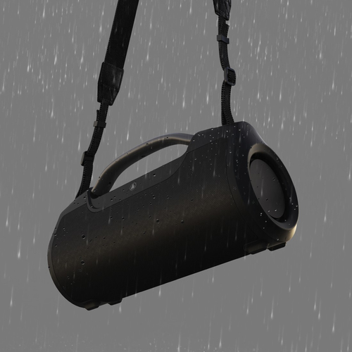 IPX6 splash-proof Hama SoundBarrel speaker with carrying handle