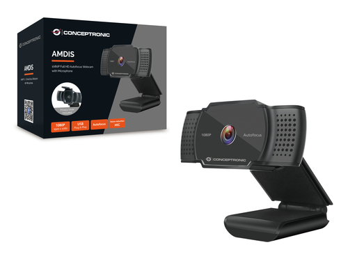 Conceptronic AMDIS06B, 1920 x 1080 pixels, Full HD, 30 fps, M-JPEG, Webcam
