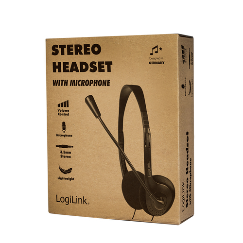 LogiLink HS0052, Wired,  20 - 20000 Hz, Headset/Headphones, Black