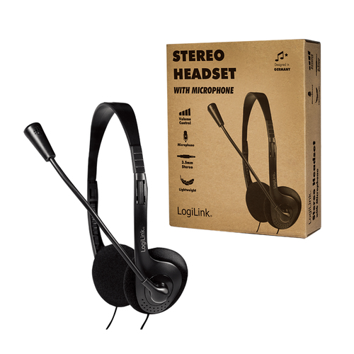 LogiLink HS0052, Wired,  20 - 20000 Hz, Headset/Headphones, Black