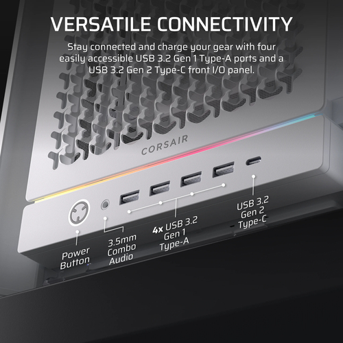 fully assembled FRAME 5000D RS with multiple radiators and ARGB light strip installed