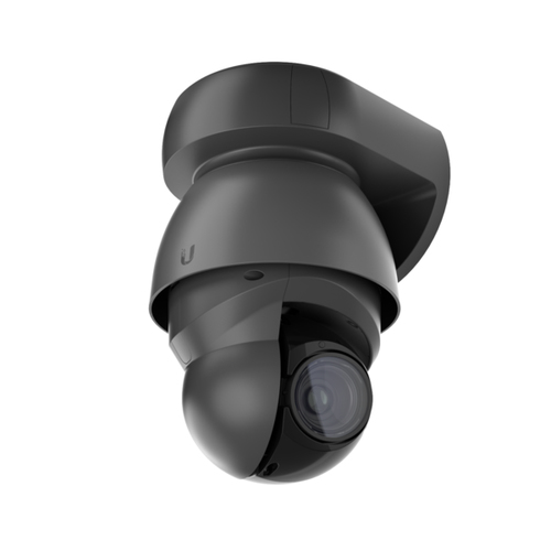 UniFi Protect G4 PTZ camera displaying 4K video feed of retail store aisles with night vision enabled