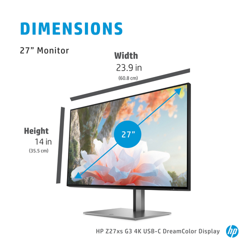 HP Z27xs G3, 68.6 cm (27"), 3840 x 2160 pixels, 4K Ultra HD Monitor