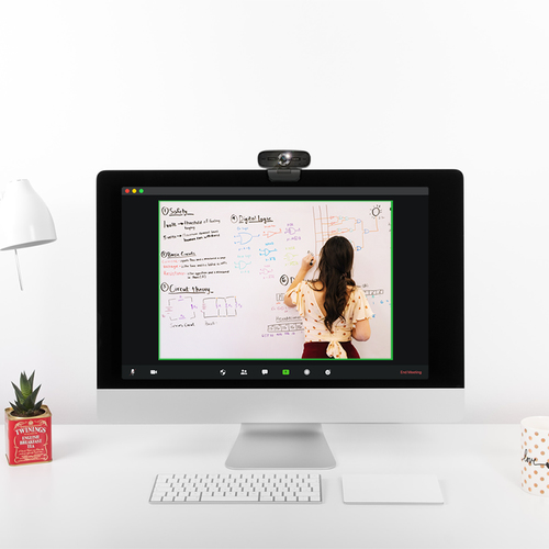 LogiLink Conference HD 2MP USB Webcam–1080p Full HD, 100° Dual Mic, Manual Focus