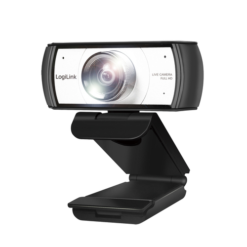 LogiLink Conference 2MP Full HD 1080p USB Webcam 120° Dual Mic Manual Focus