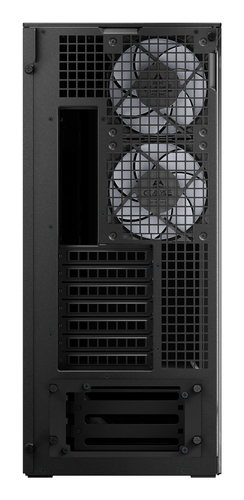 Rear view of ARCTIC Xtender Premium E-ATX gaming PC case with expansion slots and airflow vents.