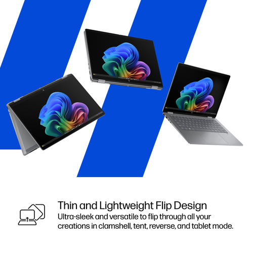 HP OmniBook X Flip 14 inch 2-in-1 laptop tent mode setup