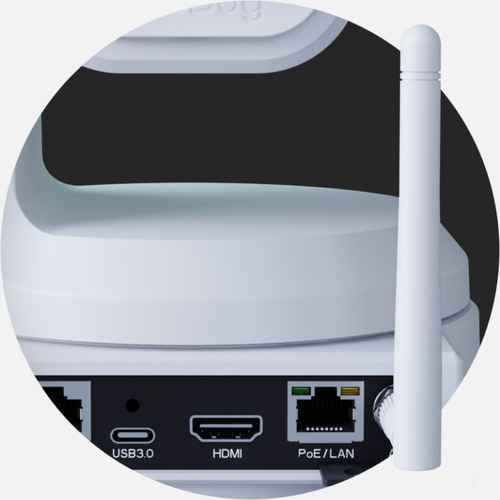 BirdDog X1 20x zoom bullet IP security camera side profile white finish