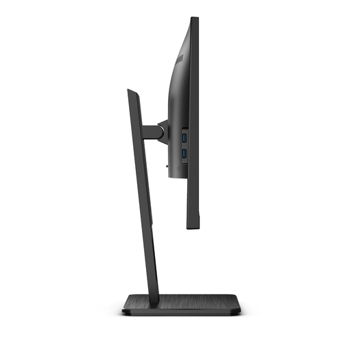 AOC P2 Q32P2 31.5" Monitor side view showing tilt and 15 cm height adjustment