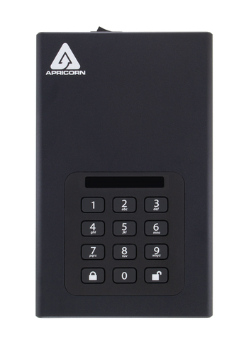 Aegis Padlock DT 2TB Apricorn external HDD with password protection